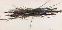 Arnulf Rainer, Horizontalgestaltung, 1951, Oil over graphite on primed paper