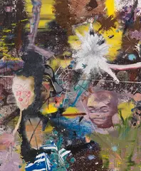 Daniel Richter, Beobachte den Verfall der Brote, 1999, Oil on canvas, with glitter particles