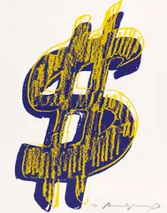 $ (1) by Andy Warhol, 1982, Silkscreen in colors, sold Dec 2021