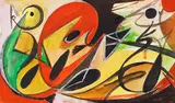 Ernst Wilhelm Nay, Liegende, 1949, Gouache over pencil