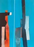 Fritz Winter, Weiß zwischen Rot und Blau, 1969, Oil on canvas