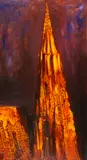 Ohne Titel (Stephansdom) by Adrian Ghenie, 2003/04, Acrylic on cardboard, sold Dec 2021