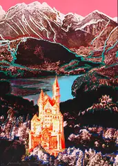 Neuschwanstein by Andy Warhol, 1987, Farbserigrafie auf Karton, sold Dec 2021