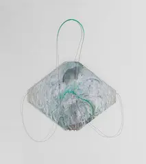 Gerhard Hoehme, Jade weit her, 1986, Acrylic on canvas with PE string
