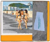 Martin Kippenberger, Copa und Ipa (Vorfreude seitenverkehrt: Ich muss zuhause bleiben), 1986, Collage. Terry towel, cloth, plastic foil, boar...