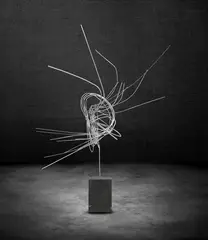Norbert Kricke, Raumknoten, 1955/56, Steel, with silve bronze, loosely mounted on ba...