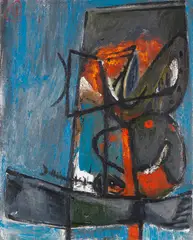 Komposition by Markus Lüpertz, 1984, Oil on canvas, sold Jun 2021