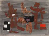 Letztes Rot by Fritz Winter, 1955, Oil on board, laminated on canvas, sold Jun 2021