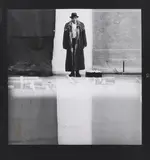 Joseph Beuys, Fotografie von Lothar Wolleh: Joseph Beuys im Moderna Museet, Stockholm (Schwarzer Rand), 1971, Black and white photograph by Lothar Wolleh on ...