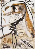 Jonathan Meese, NO - OFFICER I, 2004, Oil on canvas and collage with color photograph...