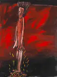 Walter Dahn, Auf heißen Kohlen .., 1982, Oil on canvas