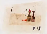 H. 23 Mai 65 by Julius Heinrich Bissier, 1965, Egg and oil tempera on canvas, sold Jun 2021