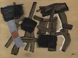 Begrenzung durch grau und weiß by Fritz Winter, 1954, Oil on board, originally laminated on canvas, sold Jun 2021
