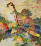 Der Zauberberg im Scharlachfieber by Bernard Schultze, 1988, Oil on canvas, sold Jun 2021