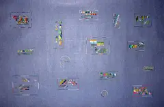 Computer Controlled by Pig's Brain No. 69 by Zheng Guogu, 2006, Oil on felt, sold Jun 2021
