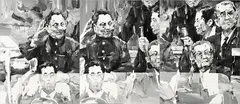 Xiao Bo, Out Visiting (Triptychon), 2006, Acrylic on canvas