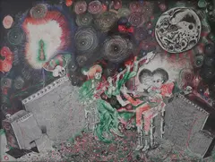 Nick Lowe, Untitled, 2002, Pen and Colored crayon drawing on paper