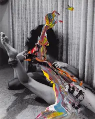 Sofie Bird Møller, Las Rudas, 2011, Acrylic on a page from a magazine