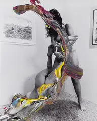 Sofie Bird Møller, Las Rudas, 2011, Acrylic on a page from a magazine