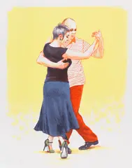 Anke Doberauer, Leentje & Sauro, 2014, Lithograph in colors
