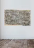 Günther Uecker, Energiefeld, 2009, Nails, white paint on canvas, on panel