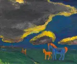 Emil Nolde, Landschaft mit Mutterpferd, 1925, Oil on canvas