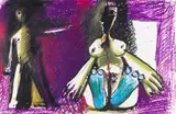 Pablo Picasso, Jeune garçon et femme assise, 1967, Color Oil crayon over pencil