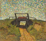 Wilhelm Morgner, Landschaft mit kleiner Brücke bei Soest, 1910, Oil on canvas