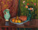 Hans Purrmann, Stillleben mit Früchten und Krug, 1950, Oil on canvas