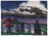 Emil Nolde, Friesisches Bauernhaus und Windmühle
