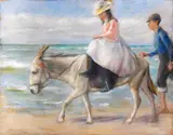 Max Liebermann, Kind, auf einem Esel reitend, 1901, Pastel on paper, mounted on paper and in a stre...