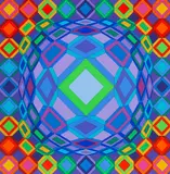 Niepes by Victor Vasarely, 1973, Acrylic on cardboard, mounted on panel, sold Jun 2021