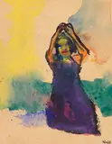 Betende (Theaterszene) by Emil Nolde, Um 1910/11, Watercolor and India ink, sold Jun 2021
