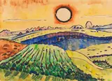 Felder und Sonne by Karl Schmidt-Rottluff, 1944, Watercolor and ink brush, sold Jun 2021