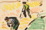Karl Schmidt-Rottluff, Bei der Erntearbeit (Bauern auf dem Feld - Schnitter)