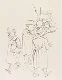 An der Börse by George Grosz, ca. 1923/24, India ink drawing, sold Jun 2021