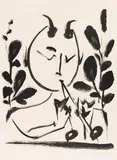 Faune aux branchages by Pablo Picasso, 1948, Lithograph, sold Jun 2021