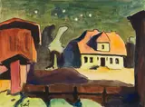 Gutshof im Mondlicht by Karl Schmidt-Rottluff, 1934, Watercolor and gouache, sold Jun 2021