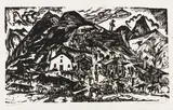 Stafelalp, Gesamtansicht (Alpaufzug) by Ernst Ludwig Kirchner, 1918, Woodcut, sold Jun 2021