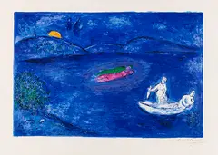 L'Écho by Marc Chagall, 1961, Lithograph in colors, sold Jun 2021