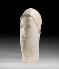 Männlicher Kopf by Hanns Bolz, 1916, Plaster, sold Jun 2021