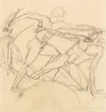 Alberto Giacometti, Copie d'apres un vase grec / Copie d'apres Li-Long-Mien: Shakyamuni assis en contemplation