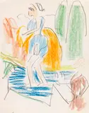 Ernst Ludwig Kirchner, Zirkusszene, 1926, Pastel and pencil