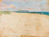 Lesser Ury, Blick zu den Kreidefelsen von Rügen, Vor 1894, Color Pastel