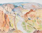 Erich Heckel, Nahelandschaft, 1938, Watercolor and pencil