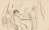 August Macke, In der Loge, 1912, Pencil drawing