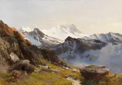 Edward Theodore Compton, Großglockner von der Prager Hütte aus, früh, 1890, Oil on canvas