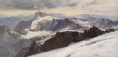 Edward Theodore Compton, Die Alpen von Graubünden vom Tödi aus, 1900, Oil on canvas