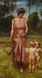 Hans Thoma, Flora, 1882, Oil on paper, laid on canvas