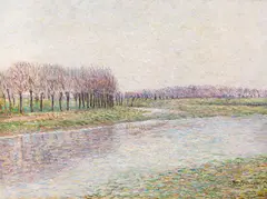 Paul Baum, Flusslandschaft mit Weiden, Wohl 1896, Oil on canvas